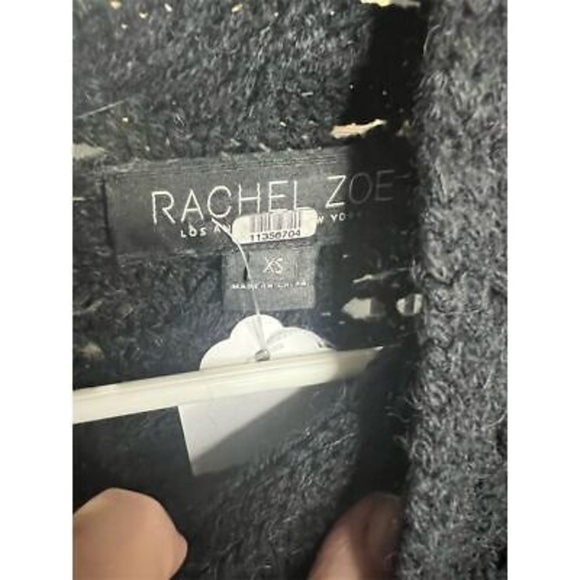 Rachel Zoe Women's XS Black Pullover Sweater Mock Neck Fringe Detail - Picture 6 of 16